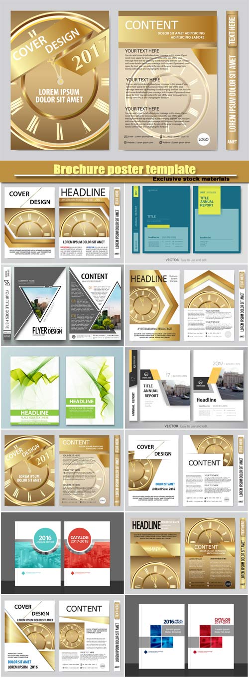 2017 book cover vector business flyers presentation, brochure poster template