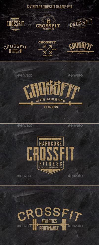 6 Vintage CrossFit Badges