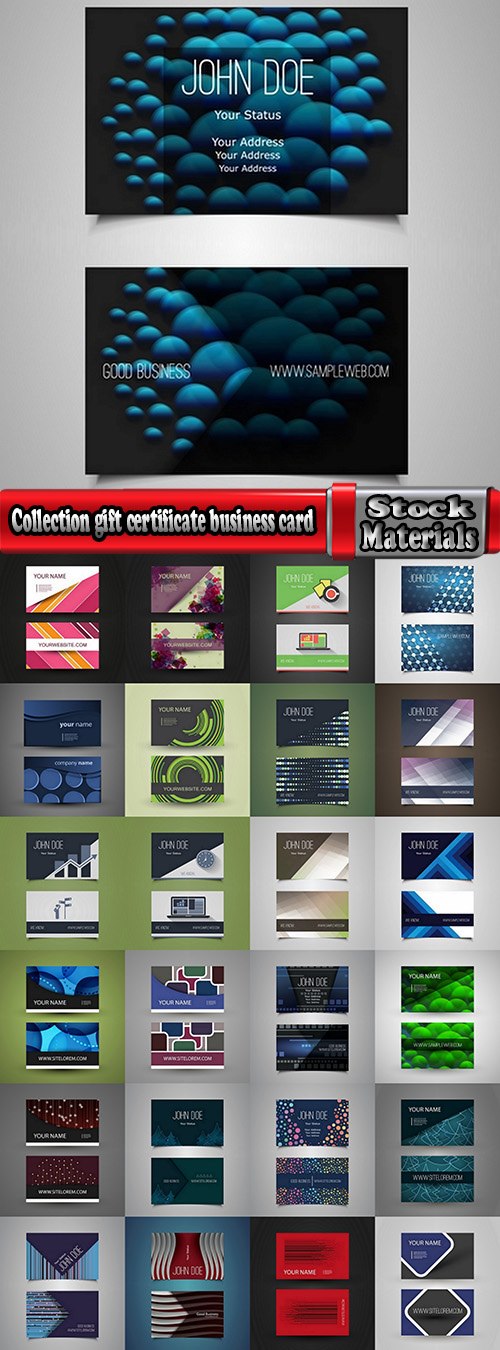 Collection gift certificate business card banner flyer calling card poster 26-25 EPS